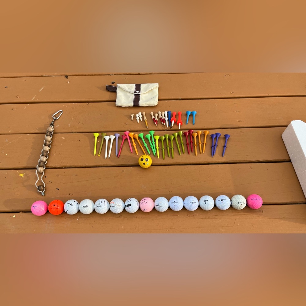 Golf Tees, balls, and accessories lot